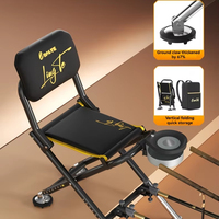 Chaise de pêche compacte et pliable en acier au carbone, petite taille de rangement, base anti-affouillage, chaise de pêche portable pour étang et voiture