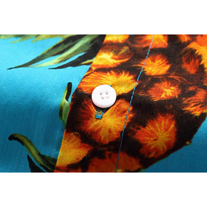Dernière conception bleu clair imprimé ananas hawaïen chemise décontractée à manches courtes pour enfants - Product Image 5