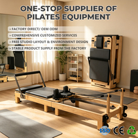 Machine de Pilates Reformer Commerciale en Bois pour Studio, Équipement d'Exercice de Qualité Professionnelle
