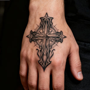 รอยสักสมุนไพรจริงสำหรับร่างกายแขนรอย<span class=keywords><strong>สัก</strong></span>ชั่วคราวแบบกากบาทและ<span class=keywords><strong>เข็มทิศ</strong></span>กันน้ำใช้งานได้นาน2สัปดาห์ - Product Image 3