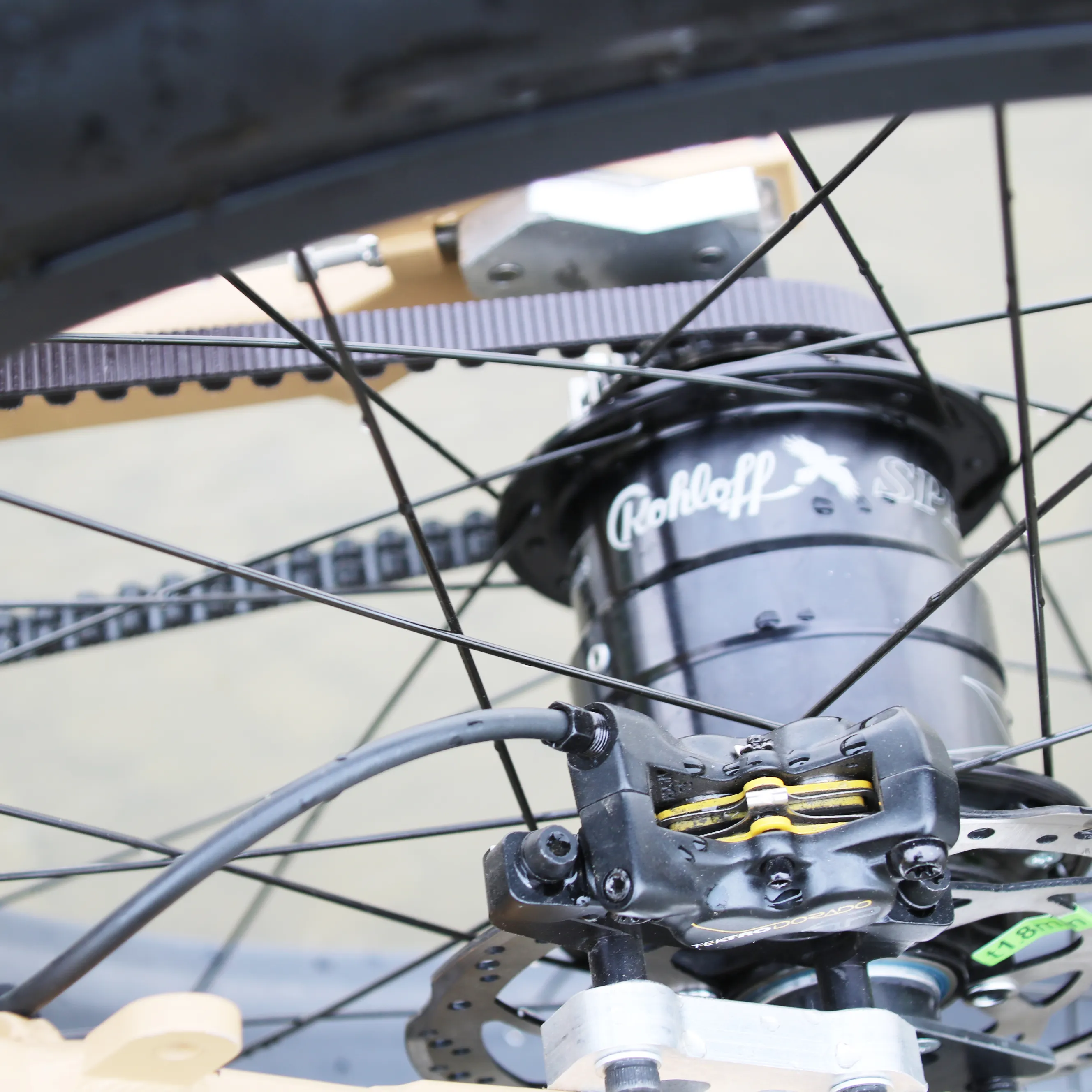 Rohloff 14 hız hub iki pil sıcak satış 26 inç elektrikli dağ geniş lastik bisiklet kemer sürüş