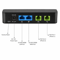 Grandstream HT812 Adaptador Telefónico Analógico ATA de 2 Puertos FXS, Gateway VoIP con Router Gigabit NAT Integrado, Voz HD SIP