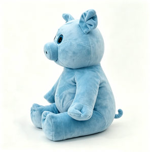 Peluche de Cerdo Gordito Azul Claro Personalizable, Peluche Suave Kawaii, Lindo Peluche de Cerdo de Ojos Grandes para Niños - Product Image 3