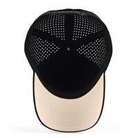 Casquette Snapback perforée à séchage rapide de haute qualité avec logo personnalisé, casquette de golf avec patch en caoutchouc, résistante à l'eau, découpée au laser