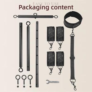Juguetes sexuales BDSM esclavo obediencia Bondage tren <span class=keywords><strong>de</strong></span> <span class=keywords><strong>acero</strong></span> <span class=keywords><strong>inoxidable</strong></span> esparcidor ajustable esposas tobillo puños fetiche ataduras - Product Image 6