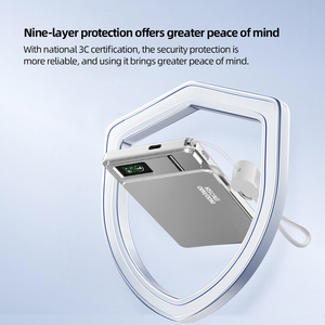 Batterie externe magnétique sans fil F21 15W à charge rapide en alliage d'aluminium avec support intégré et design portable mince 5000 mAh - Product Image 6