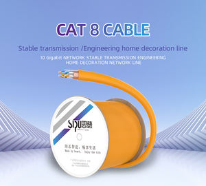 Cable LAN <span class=keywords><strong>Cat</strong></span> 8 de 4 Pares, 305m, PVC, SFTP, Blindado, para Telecomunicaciones, Modelo CE, Fabricante SIPU, OEM, Transmisión de Alta Velocidad - Product Image 4