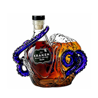 Carafe à whisky en verre borosilicate faite à la main en forme de pieuvre, fournie directement par l'usine