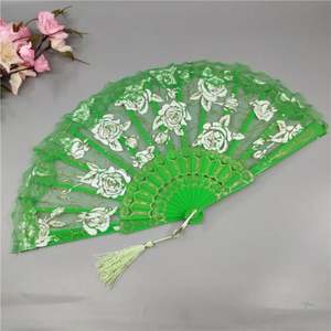 Éventail pliable en plastique à motif floral vintage en dentelle espagnole, peint à la main, en forme de cœur, idéal pour l'été, les anniversaires, les fêtes du thé, cadeau pour filles, musique - Product Image 4