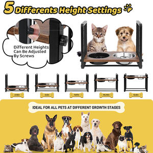 JH-Mech Mengurangi Ketegangan Leher dan Sendi 4 Tingkat Ketinggian yang Dapat Disesuaikan Ideal Tahan Lama dan Kokoh Mangkuk Anjing yang Dapat Diangkat dan Disesuaikan - Product Image 2