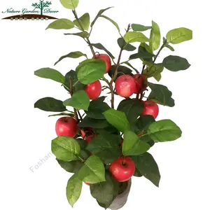 Faux Plant Artificial Mini Fabric Faux Fruit Tree For Sale Potted Artificial Apple Plant