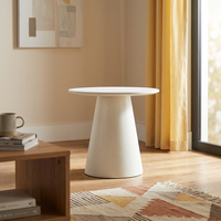 Table basse ronde moderne en micro-ciment, table à thé en MDF de qualité E2, table d'appoint minimaliste de style nordique pour salon