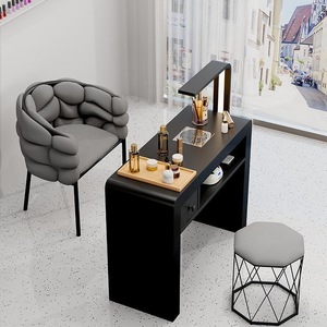 Factory Direct Sale Luxury Modern French Style Manicure <b>Table</b> Contemporary <b>Nail</b> Salon Furniture Set Wooden Desk - Product Image 4