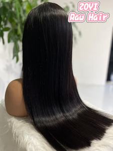 Perruque naturelle en cheveux vierges vietnamiens, noir de jais, grade 15A SDD, dentelle HD transparente 13x6, pré-épilée, sans colle, densité 250, pour femmes noires - Product Image 4