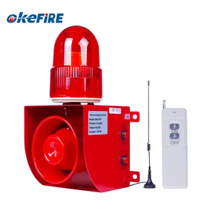 Okefire Audible and Visual Alarm Sound and Light Loud Alarm Siren with Strobe Light Warning Remote Control 500m Distance 0-120dB