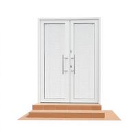 Porte chinoise moderne à double battant avec grilles décoratives, verre trempé, acier inoxydable, étanche et à rupture de pont thermique pour jardin et patio