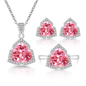 Conjunto de Joyería de Moda con Gemas de Zirconia en Colores de Tendencia 2026 <span class=keywords><strong>para</strong></span> Venta al por Mayor, Anillo, Collar y Pendientes <span class=keywords><strong>para</strong></span> <span class=keywords><strong>Mujer</strong></span>, Accesorios de Moda <span class=keywords><strong>para</strong></span> Fiesta - Product Image 1