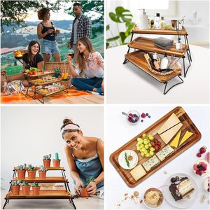 Espositore <span class=keywords><strong>per</strong></span> Cupcake a 3 Piani <span class=keywords><strong>in</strong></span> <span class=keywords><strong>Legno</strong></span> di Acacia, Set da Tavola <span class=keywords><strong>per</strong></span> Dessert, Supporto <span class=keywords><strong>per</strong></span> Decorazioni <span class=keywords><strong>Torte</strong></span>, Pasticcini, Cupcake - Product Image 4