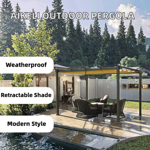 Aikeli Modern <b>Outdoor</b> Retractable Aluminum & Polyester Garden Pergola Weather-Resistant <b>Canopy</b> -Patio Grill Gazebo Furniture - Product Image 2