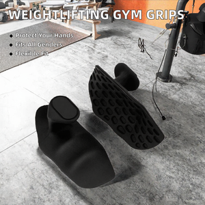 Silicone Weight Lifting Grips <b>Fingerless</b> Gym <b>Gloves</b> Anti Slip Palm Protectors for Deadlift Dumbbell Barbell Training - Product Image 2