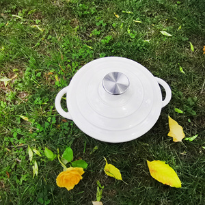 26CM 10 inç ev mutfak pişirme tencere güveç emaye dökme demir hollandalı fırınlar tencere 5.3QT Metal malzeme