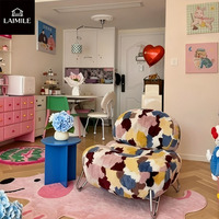 Ensemble de fauteuils modernes en tissu, fauteuil rembourré aux couleurs créatives, adapté aux meubles de salon