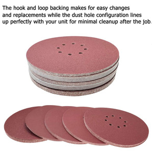 Disque de ponçage rouge de papier de ponceuse d'oxyde d'aluminium de 9 pouces 225 mm bonne résistance à l'abrasion OEM/ OBM soutenu application polonaise - Product Image 2