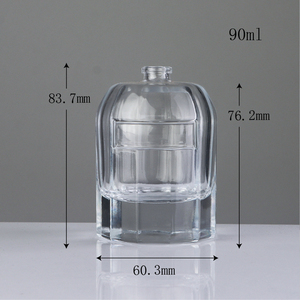 Eau de Parfum cristalline 90ml, flacon de parfum vertical côtelé de luxe avec bouchon à couronne dorée, <span class=keywords><strong>verre</strong></span> transparent - Product Image 6