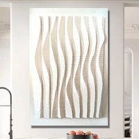 Peinture murale 3d minimaliste moderne décoration d'hôtel de salon art mural peinture en relief d'art de texture blanche faite à la main
