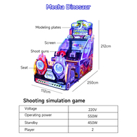 Máquina de Juego Arcade de Tiro con Bolas de Dinosaurios, Directo de Fábrica, Operada con Monedas, Equipo de Entretenimiento Infantil para FEC