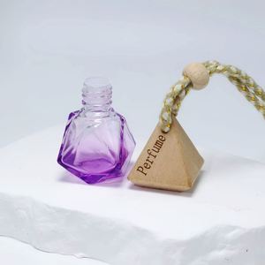 Wholesale Colorful Gradient Hanging <b>Car</b> Perfume Borosilicate Glass Aerosol Spray Bottle with Glass Lid <b>Decal</b> 6ml Empty Bottle - Product Image 4