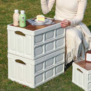 Folding Storage Boxes Camping Outdoor Wooden Cover Collapsible Car Clothes Foldable Plastic Other Organizer Bins & Storage Boxes