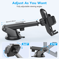 Nouveau support de téléphone flexible réglable en ABS avec rotation à 360 degrés pour montage sur pare-brise de voiture pour smartphones