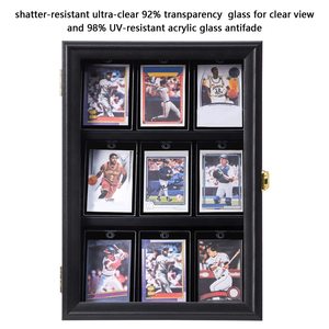 Vitrine murale verticale 9 emplacements pour <span class=keywords><strong>cartes</strong></span> à collectionner, noire <span class=keywords><strong>avec</strong></span> serrure dorée, en acrylique anti-UV, boîte à <span class=keywords><strong>cartes</strong></span> sportives pour <span class=keywords><strong>cartes</strong></span> - Product Image 6