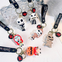 Porte-clés en PVC personnalisé avec logo 3D, personnage de film d'animation mignon, porte-clés en métal léger, imperméable, pour Halloween