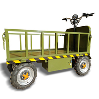 Carretilla Eléctrica de Plataforma Plana con Frenos de Disco y Capacidad de Carga de 2200 Libras, Construcción Metálica para Transporte de Mercancías Industriales