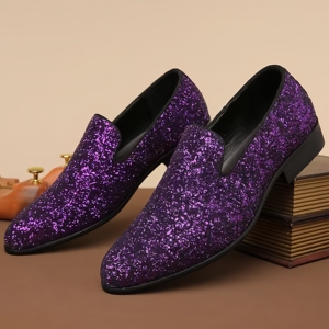 Mocassins de Luxe pour Hommes – Chaussures Habillées Dorées et Argentées à Paillettes, Idéales pour Mariages et Soirées – Chaussures Plates de Créateur de Haute Qualité à Enfiler pour Hommes - Product Image 4