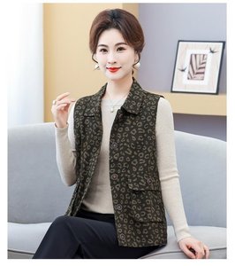 <span class=keywords><strong>Gilet</strong></span> à imprimé léopard, sans manches, coupe ample, printemps-automne. - Product Image 4