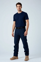 Pantalon tactique safari pour homme, coupe droite, tissé, taille haute, braguette zippée, respirant, coupe-vent, séchage rapide, poids moyen, polyester et élasthanne