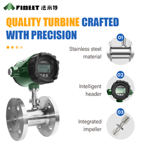 In China vervaardigde roestvrijstalen turbine-stroommeter voor vloeistoffen, medisch, farmaceutisch en gezuiverd water, hoge nauwkeurigheid, precisie, OEM - Product Image 3