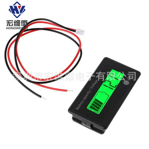 Compteur de puissance de batterie micro Hongwei 12V-72V universel pour batteries au plomb et au lithium, affichage de tension LCD vert - Product Image 2