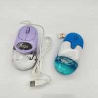 Souris d'ordinateur amusante avec logo LED, mini souris optique USB aquatique avec flotteur personnalisé