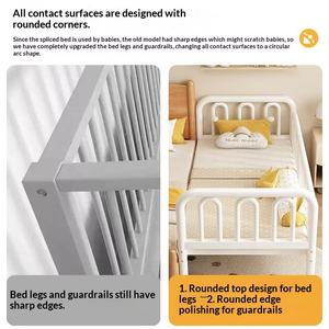 <span class=keywords><strong>Lit</strong></span> d'enfant en <span class=keywords><strong>fer</strong></span> <span class=keywords><strong>forgé</strong></span> avec garde-corps élargi, design <span class=keywords><strong>simple</strong></span> et moderne, multifonctionnel, <span class=keywords><strong>lit</strong></span> <span class=keywords><strong>simple</strong></span> à assembler - Product Image 2