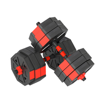 Ensemble d'haltères hexagonales réglables 2 en 1 en fonte - Équipement de musculation durable pour la salle de sport