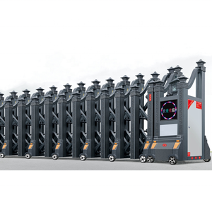 Porte rétractable automatique bon marché, porte principale rétractable en alliage d'aluminium et d'acier inoxydable électrique - Product Image 1