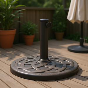 Base de parasol ronde en polyrésine bronze, 41,9 lb, pour parasols de patio, utilisation en extérieur - Product Image 2