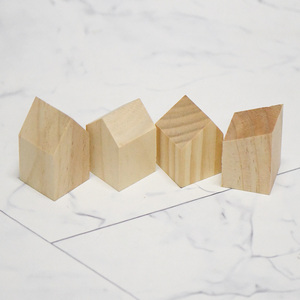 Onafgewerkt <span class=keywords><strong>Diy</strong></span> Houten Ambacht Miniatuur Eco-Vriendelijke Lege Huisvorm Hout Voor Schilderen En Snijden - Product Image 4