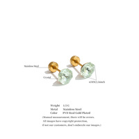 JINYOU 7760 Exquisitos Pendientes de Cristal Redondos Tallados, Pendientes de Acero Inoxidable Hipoalergénicos