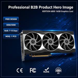 Tarjeta Gráfica para Juegos RX 6800 de 16GB GDDR6 PCI Express, Nueva, con Triple Ventilador, 1440P 4K Esports FSR Ray Tracing, Personalizada para PC de Escritorio - Product Image 2
