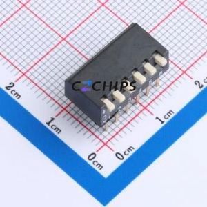 DE-06PD DIP Switch Through hole Component (THT),P=2.54mm Switch Piano Key Single Pole Single Throw 6 2.54mm - Product Image 1